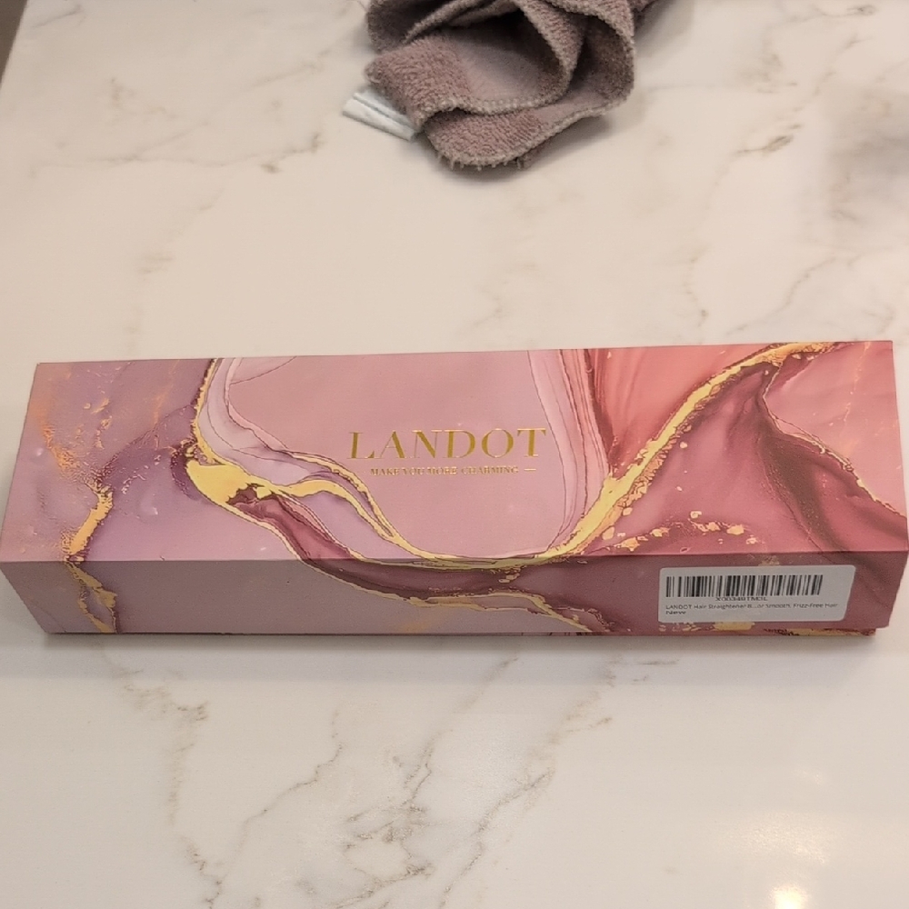 Landot Pink and Gold Hair Styling Tool Straightener Brush Open Box